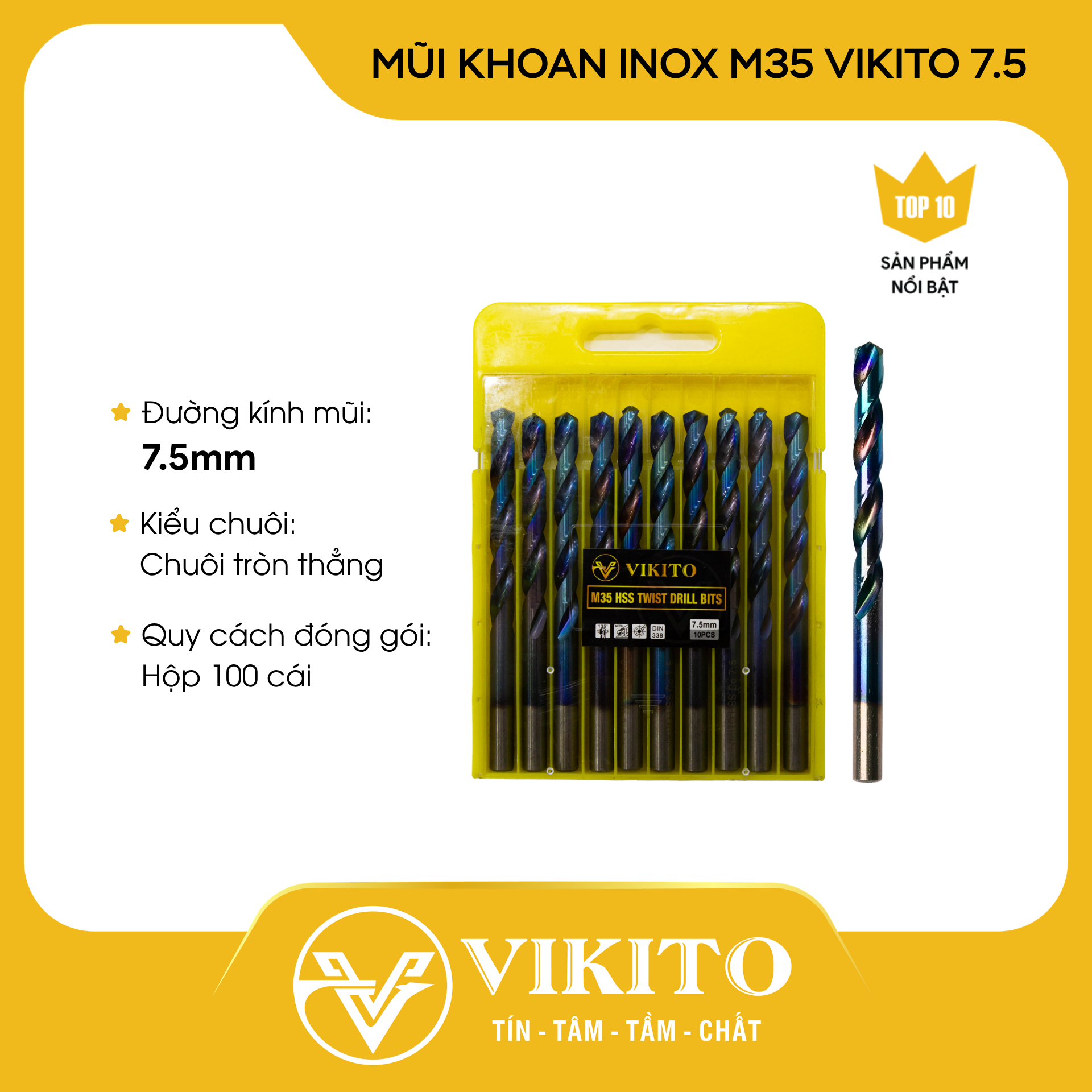 Mũi khoan inox M35 VIKITO 7.5